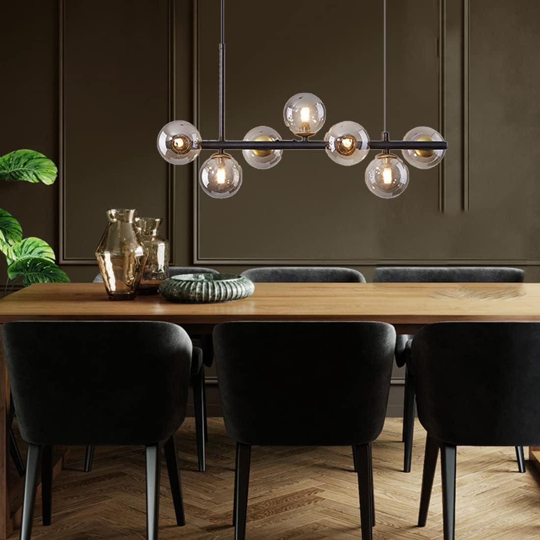 Lampadario Moderno in Vetro Sputnik Lampadario a Sospensione 9 luci Sala da Pranzo Lampadario Moderno di metà secolo Lampadario a Sospensione a Sfera in Metallo e Vetro per Soggiorno Camera