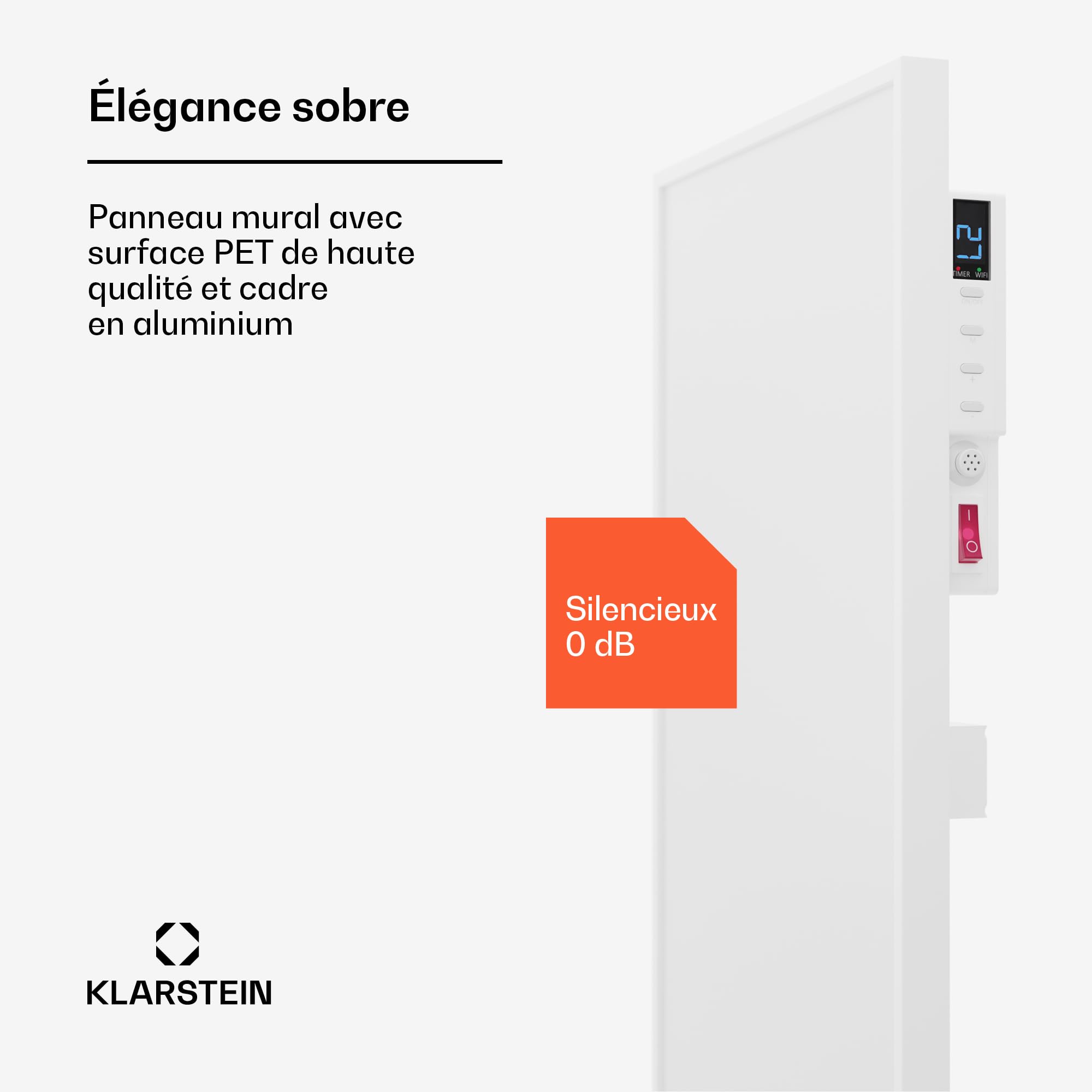 Klarstein Radiateurs Chauffage Radiant Electrique IP24, Chauffage Salle de Bain Infrarouge Intelligent WiFi et App, Radiateur Electrique Mural 320W, Heater avec Détection Fenêtre Ouverte, Thermostat