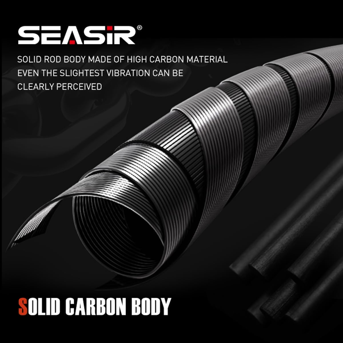 SEASIR Black Arrow Ultralight Fishing Rod, BFS Spinning Rod Bait Finesse Casting Rod, 2 Piece Baitcaster Rod, 36T Carbon Fiber, Fuji O Ring, Portable Travel Rod for Bass Saltwater Freshwater