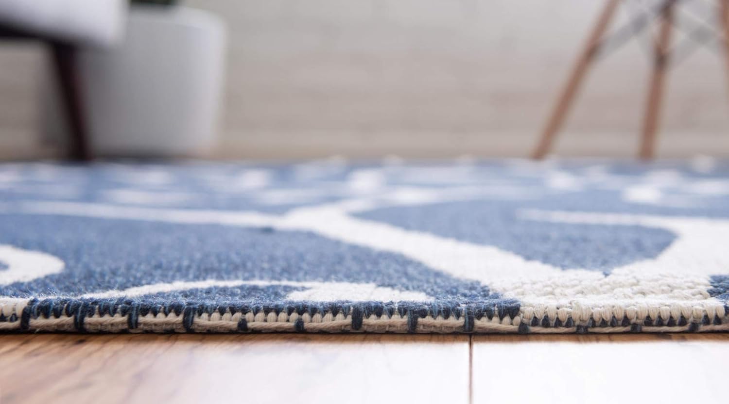 Rugs.com Georgia Collection Rug – 2' x 3' Navy Blue Flatweave Rug Perfect for Living Rooms, Large Dining Rooms, Open Floorplans