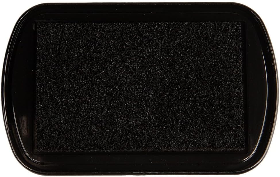Craft County Pigment Ink Stamp Pad – Refillable Ink Pad in 15+ Colors – Raised Edges for Larger Stamps – Black