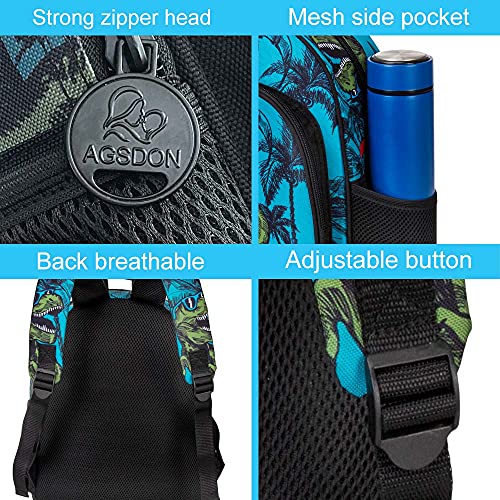 Mochila infantil para meninos, mochila infantil dinossauro de 12,5 pol.