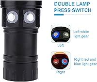 Vista 5 de Linterna de buceo, linterna de buceo, linterna de buceo LED impermeable al aire libre, luz de buceo de energía recargable, linterna profesional