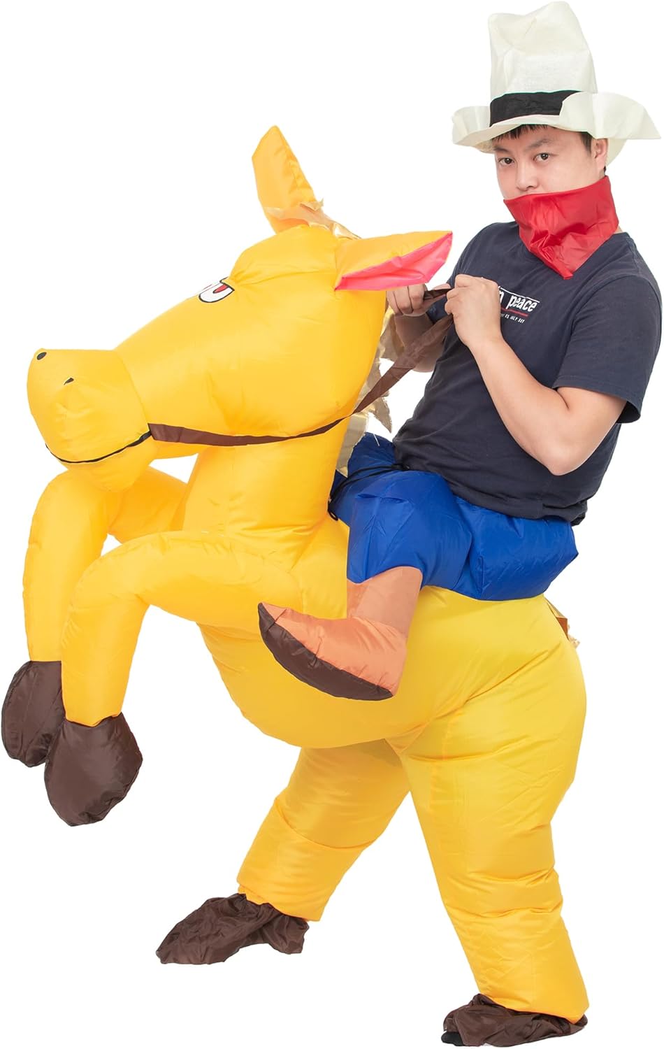 Inflatable Cowboy Costume Adult Western Horse Rider Fancy Dress for Men Women Halloween Party Suit - Image 2