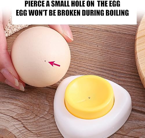 Miniatura 4 de Perforador de huevo para huevos crudos, paquete de 2, con base magnética y bloqueo de seguridad, pelador de huevos duros, pinchador de huevos para