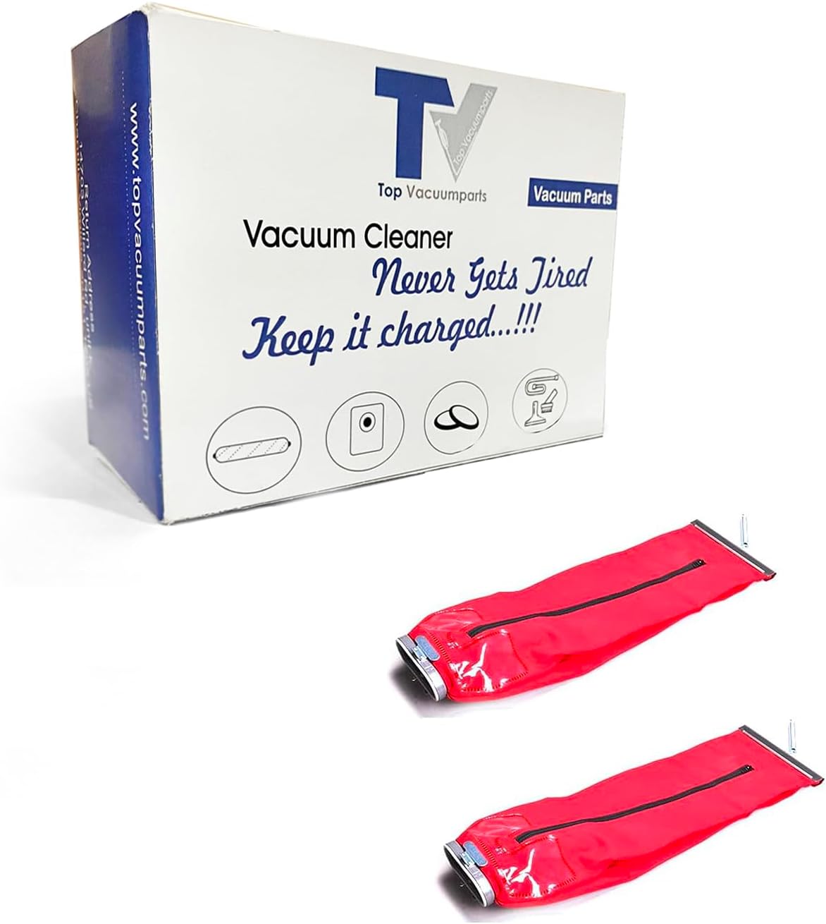 Replacement Part for Eureka Sanitaire Vacuum Cleaner Red Dual Purpose Zip Cloth Bag with Slide (2) # compare to part 534161