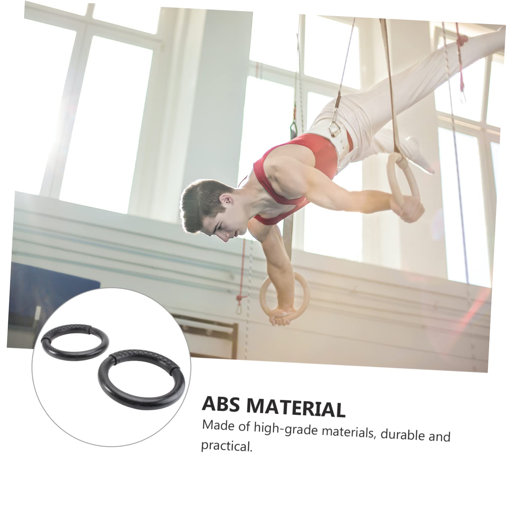 BCOATH Gym Ring for Fitness Use Home Gymnastics Equipment 1 Pair Abs Gymnastics Rings Exercise Rings Gymnastics Bar