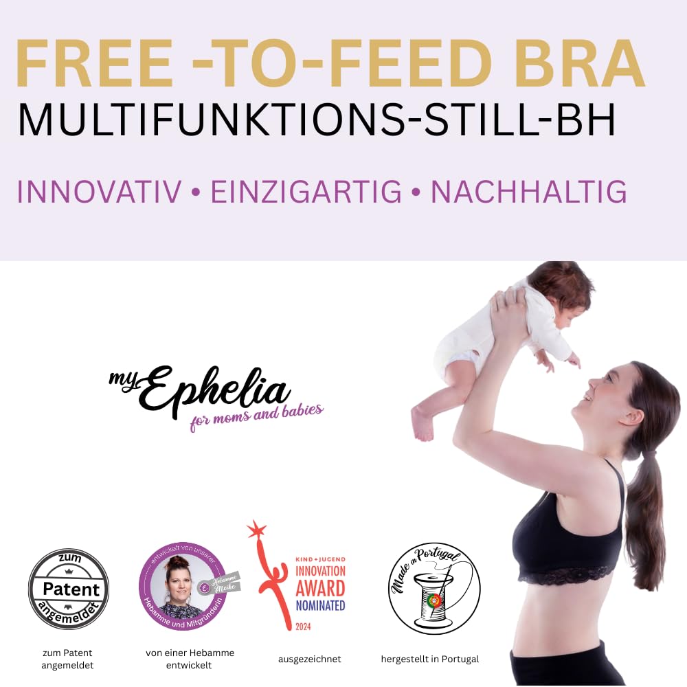 Free-to-Feed Still-BH – – von Hebamme entwickelt – besonders weicher, bügelloser Still- BH – zum einfachen stillfreundlichen Zufüttern