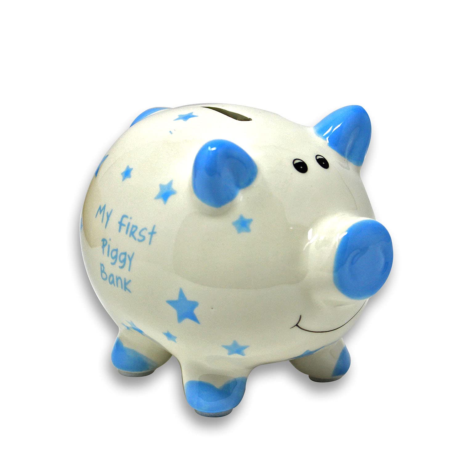 Ceramic Piggy Bank | Blue Pig design | 1 Pc