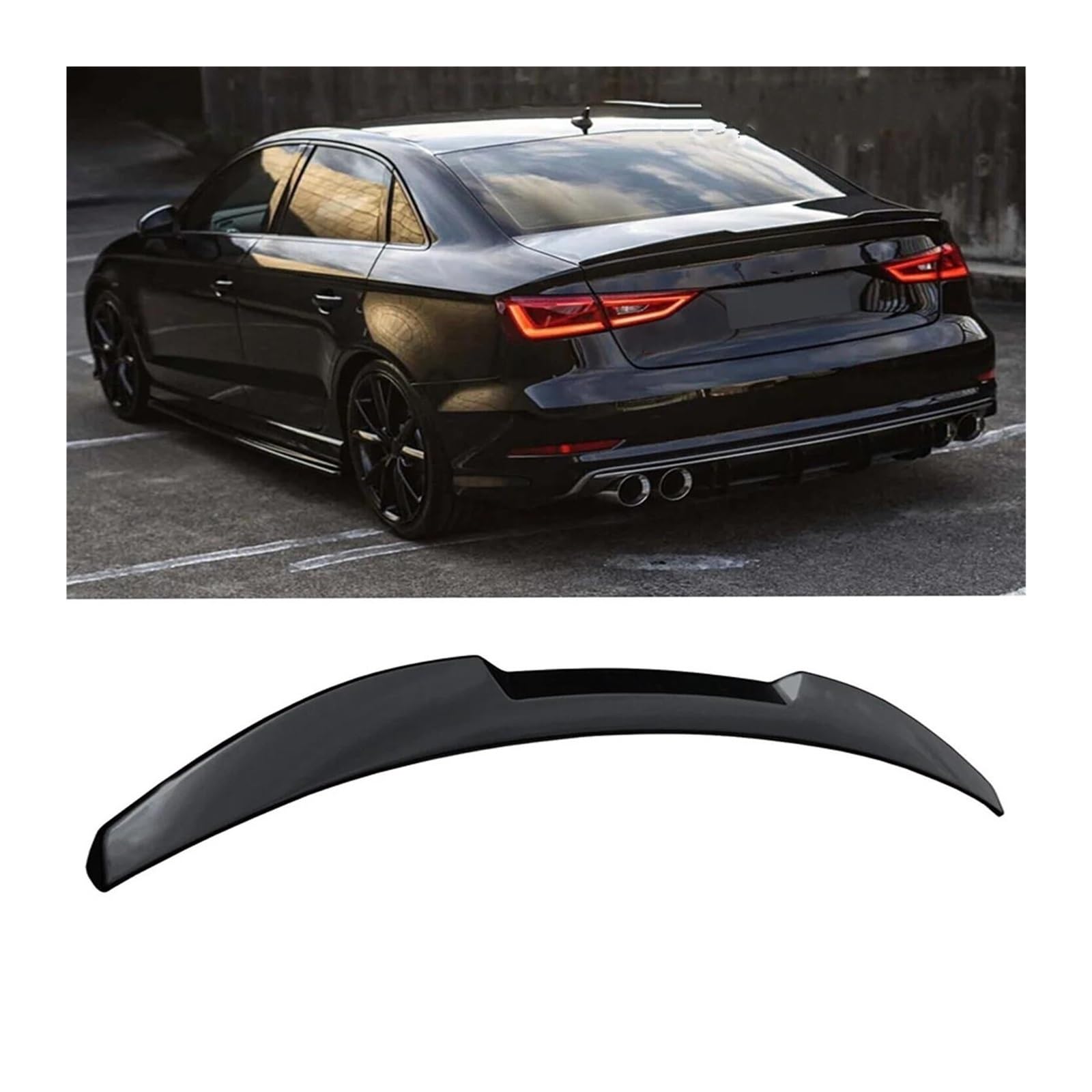Dla Audi A3 S3 RS3 SEDAN 2014-2020 Malowany Błyszczący Tylny Spoiler Bagażnika Tylny Spojler Dachowy