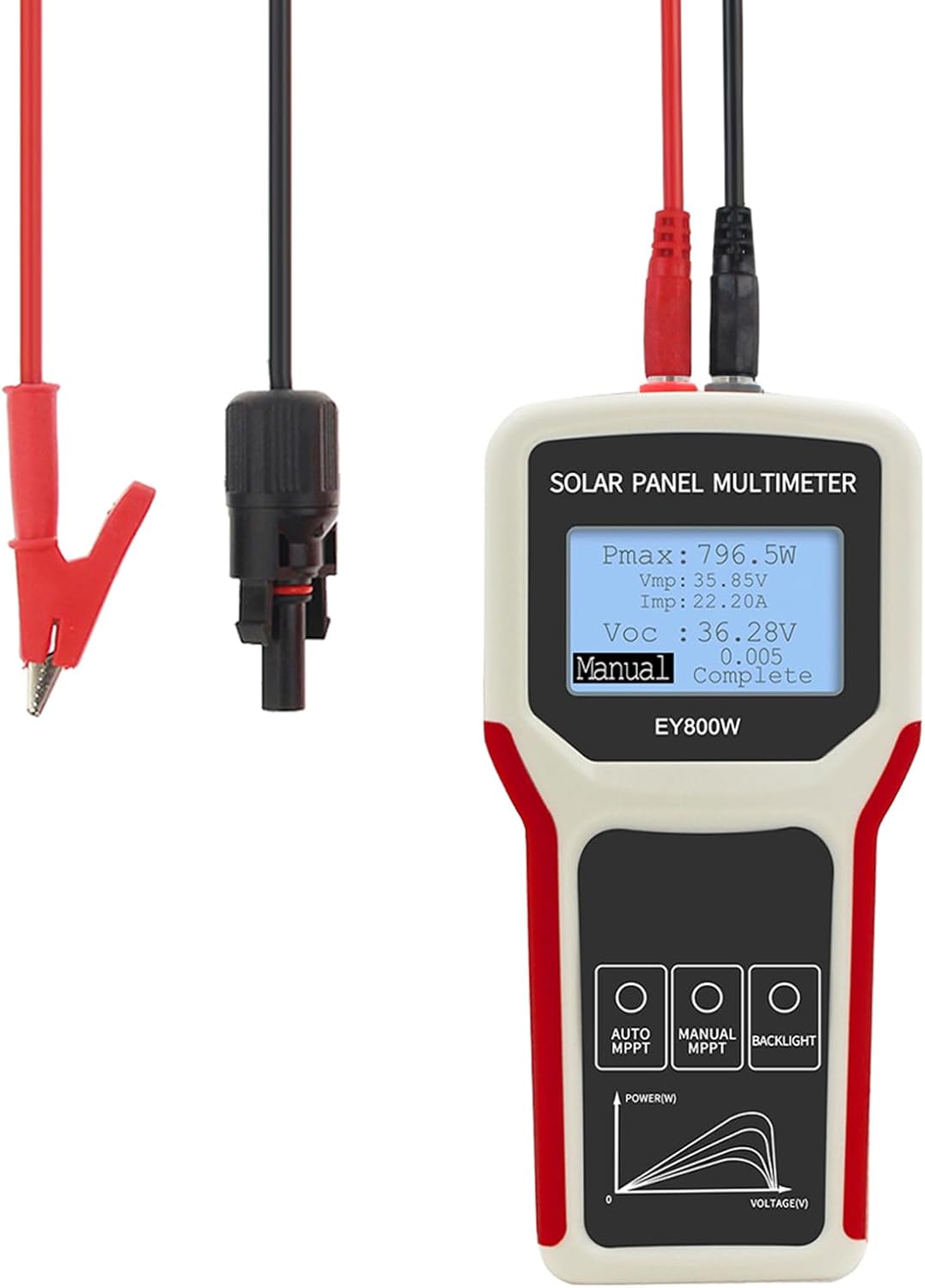 Solar Panel Multimeter LCD Display 800W Photovoltaic Tester Smart MPPT Open Circuit Troubleshooting UtilityTool