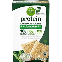 Simple Truth Protein Crisp Crackers, Sour Cream & Onion, 10g Protein, 6g Fiber, Non-GMO, No Artificial Flavors, 4.25 oz 2 pack