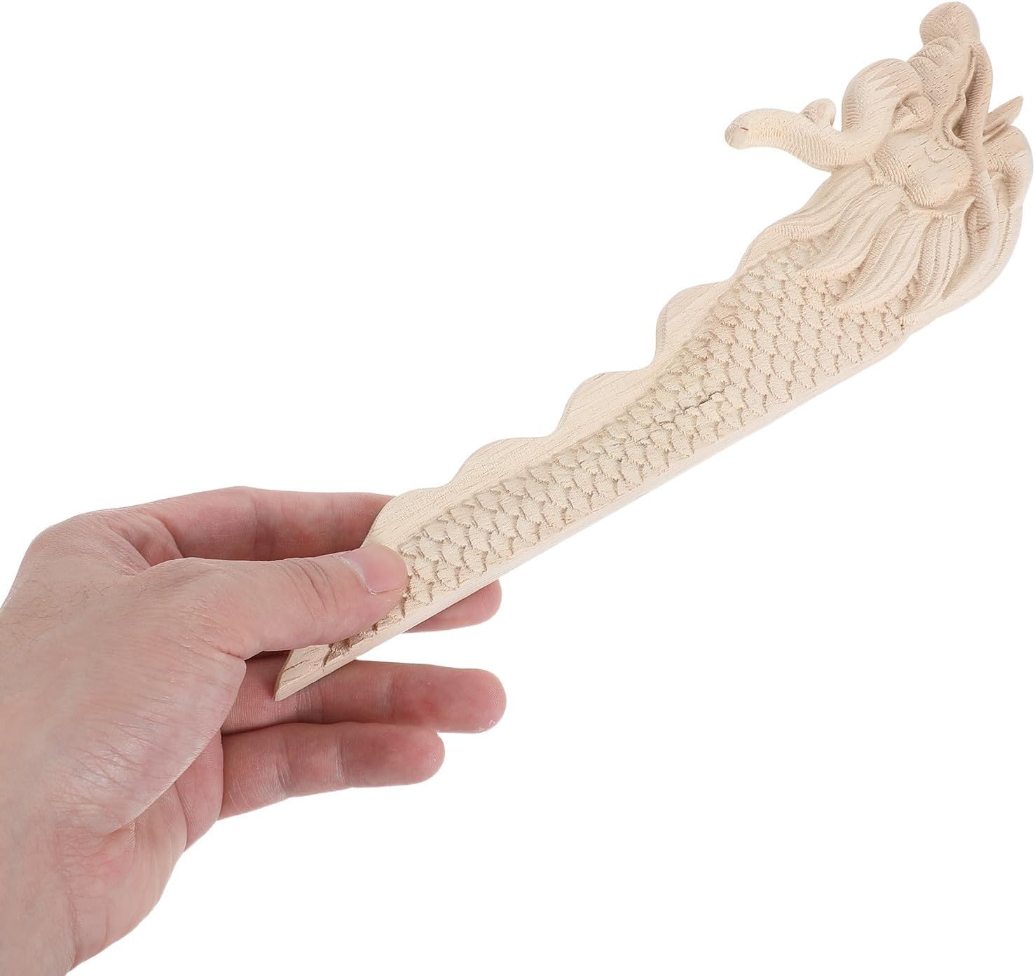 2pcs Wood Carved Dragon Applique Onlay for Cabinets and Doors