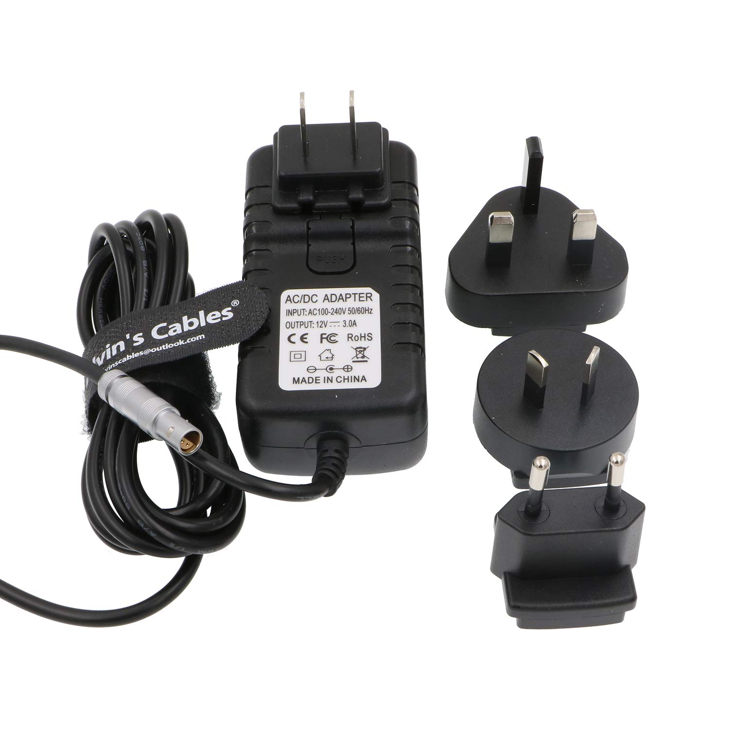 Alvin's Cables Z Cam E2 adapter sieciowy FFA 0S 304 4-pinowy do uniwersalnego AC z wtyczką US UK EU AU do kamery Z Cam E2