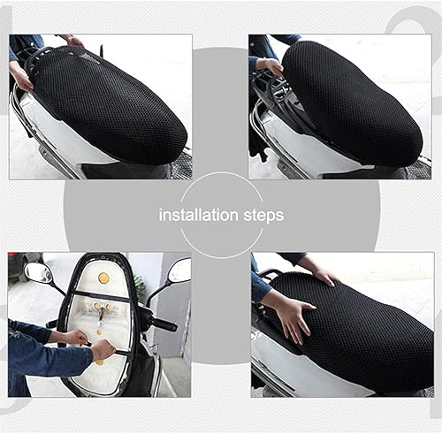 Miniatura 5 de Funda de asiento de motocicleta, cubierta de asiento transpirable de malla para motocicleta, cubierta de asiento de scooter de malla, protector de
