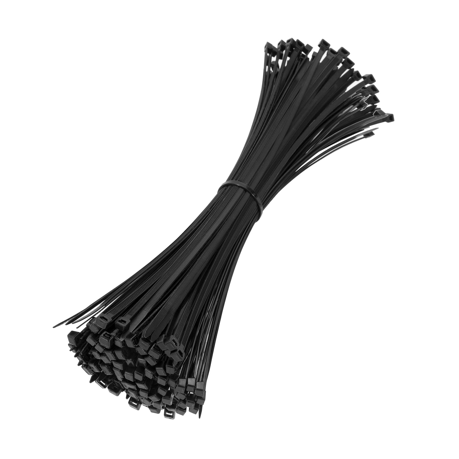 BEEWAY Cable Ties Black - 100 Pack 300mm x 3.6mm Nylon Zip Ties, 12" Multi-Purpose Plastic Tie Wraps for Home, Office, Garden