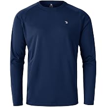 Rdruko Mens UPF50+ Long Sleeve Swim Shirts, Sun Protection Rash Guard Lightweight Quick Dry for Fishing Hiking Athletic