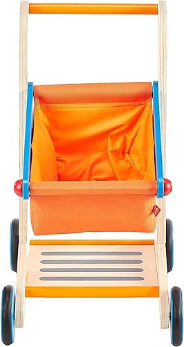 Miniatura 3 de Carrito de compras de madera para niños Hape galardonado Multi, L: 16.9, W: 11.8, H: 19.8 pulgadas, Multi, Carrito de compras de juguetes