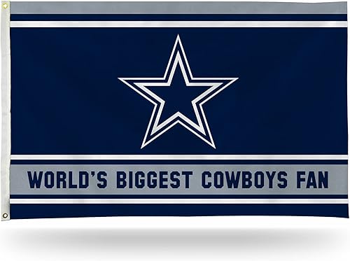 Rico Industries NFL - Bandera de 3 x 5 pies, bandera de los Dallas Cowboys de una sola cara, para interior o exterior, decoración del hogar