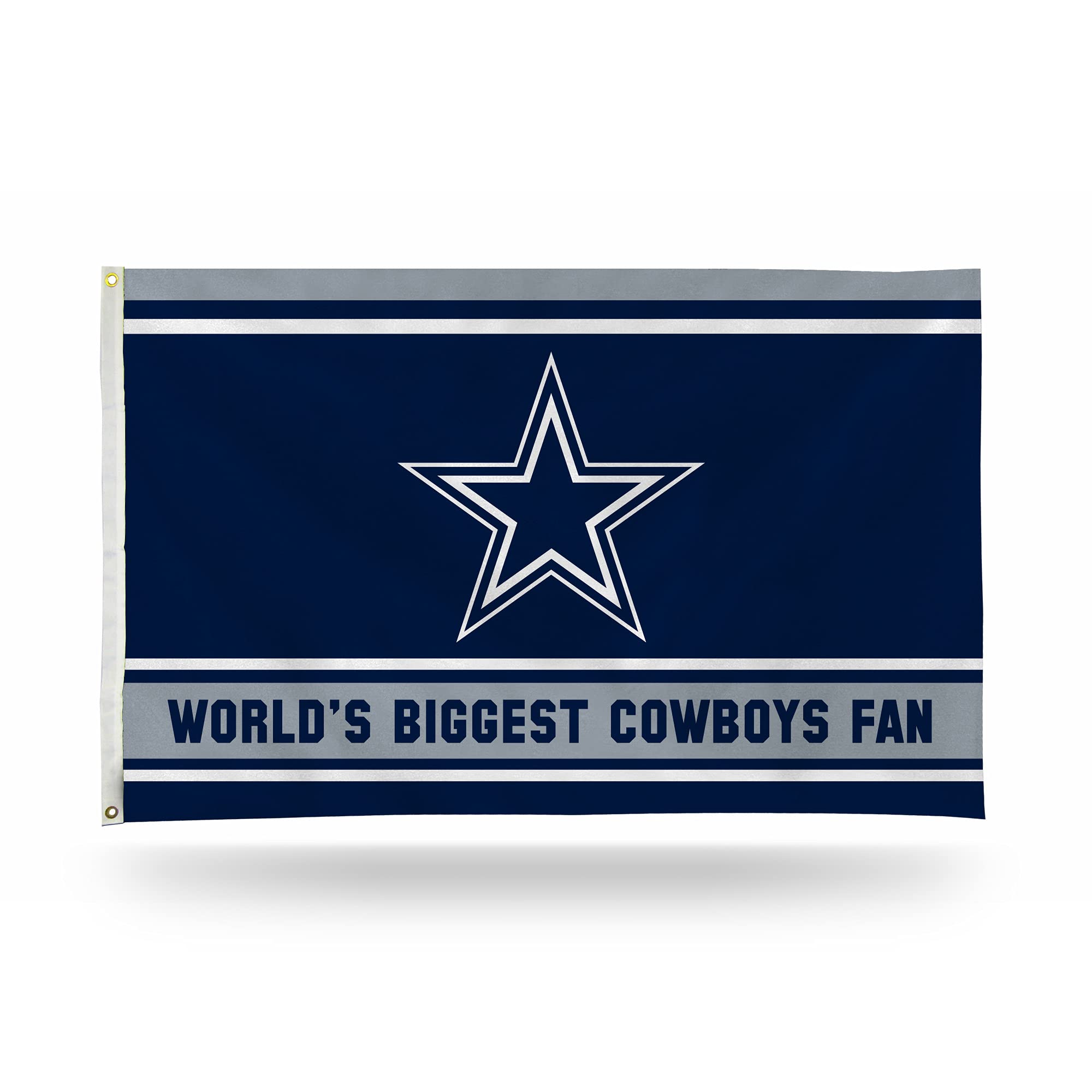 Rico Industries NFL Dallas Cowboys World's Biggest Fan 3' x 5' Banner Flag 3' x 5' Banner Flag Single Sided - Indoor or Outdoor - Home Décor