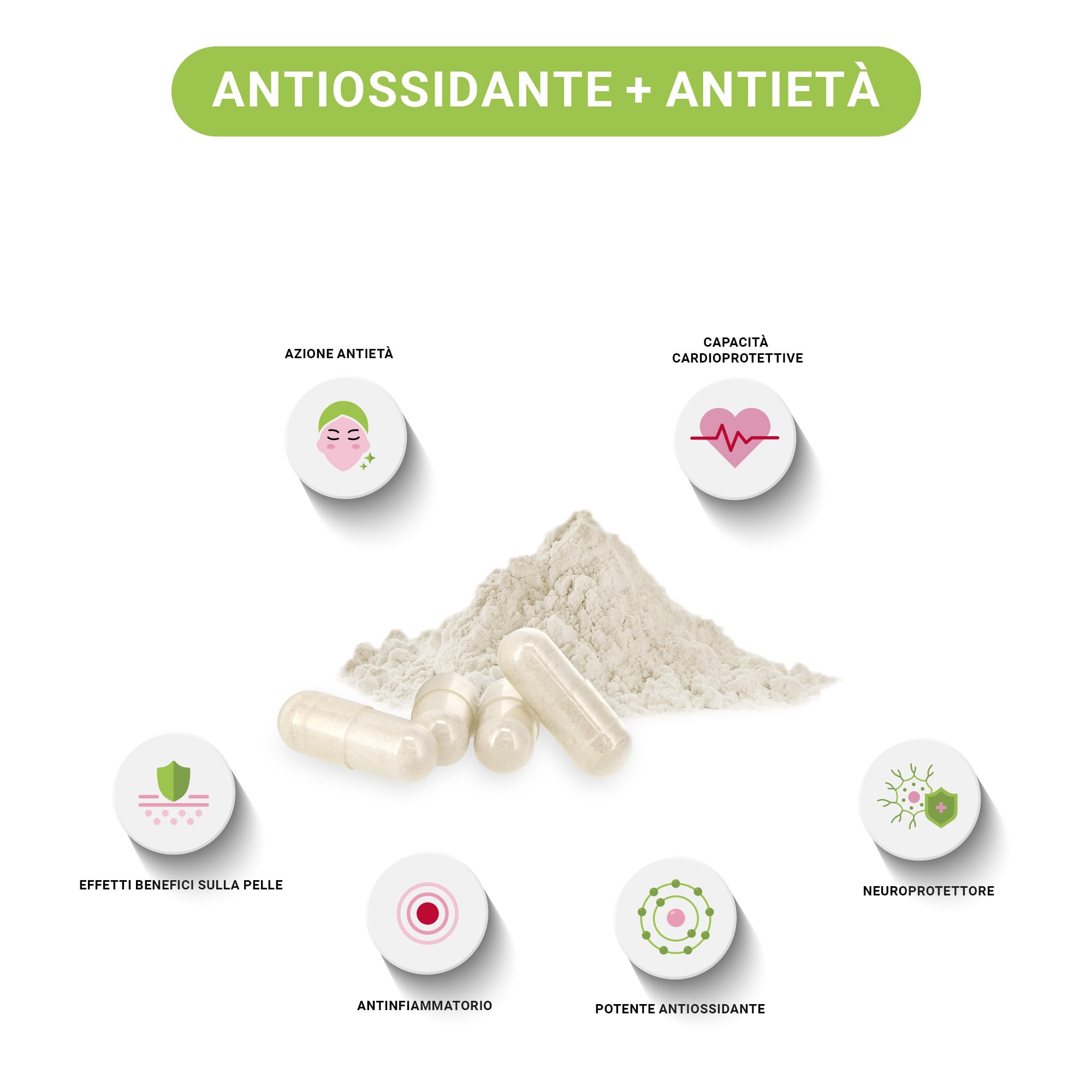 Trans-Resveratrolo * 60 capsule vegetali * Antiossidante altamente assimilabile * Anti-invecchiamento + Neuroprotettore *