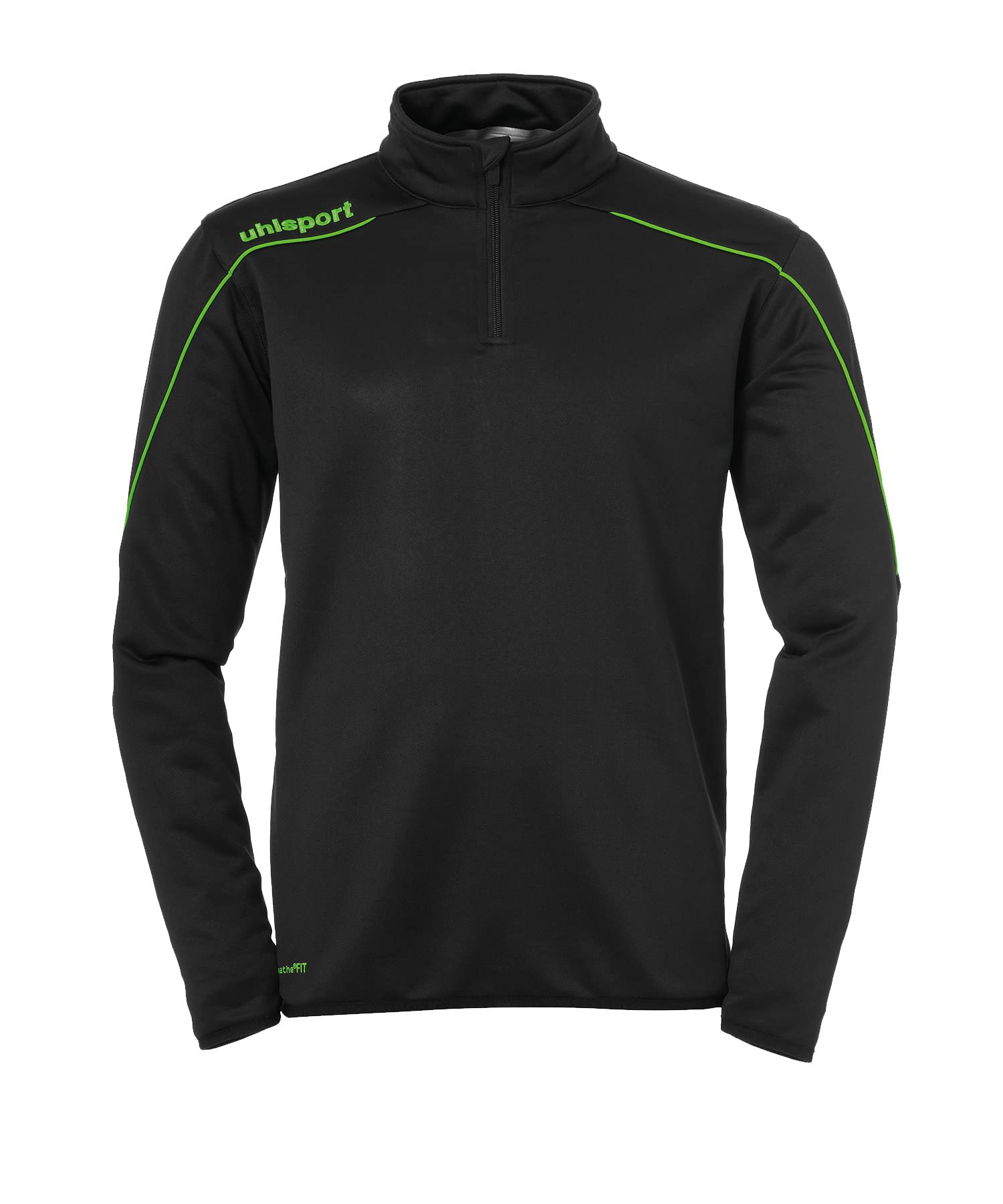 Uhlsport Stream 22 1/4 Zip Top - Black/Fluo Green, Size 116