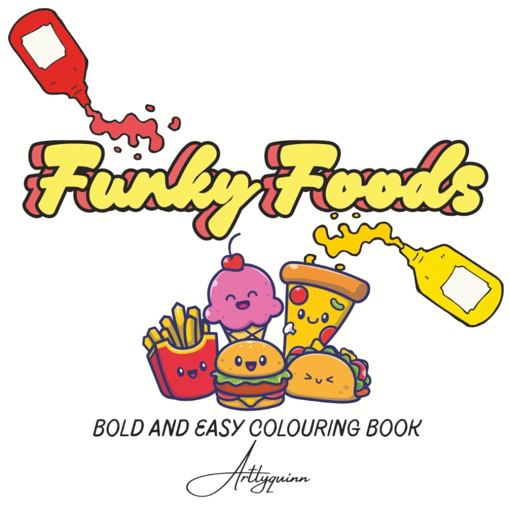 Funky Foods bold and easy colouring book