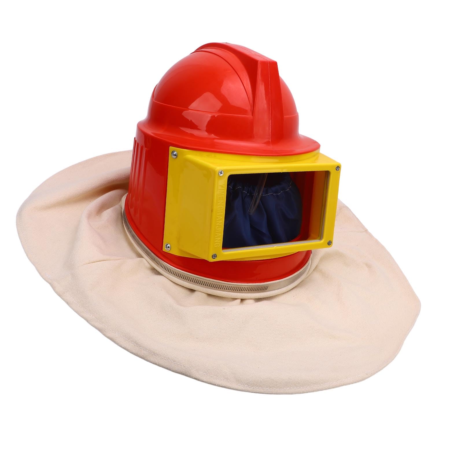 Cryfokt Casco de Chorro de, Capucha de Chorro de con Lente de Doble Capa ABS Resistente a Impactos, Casco de Seguridad Industrial con Capa de Hombro de Suministro de Aire para Pintura en Aerosol,