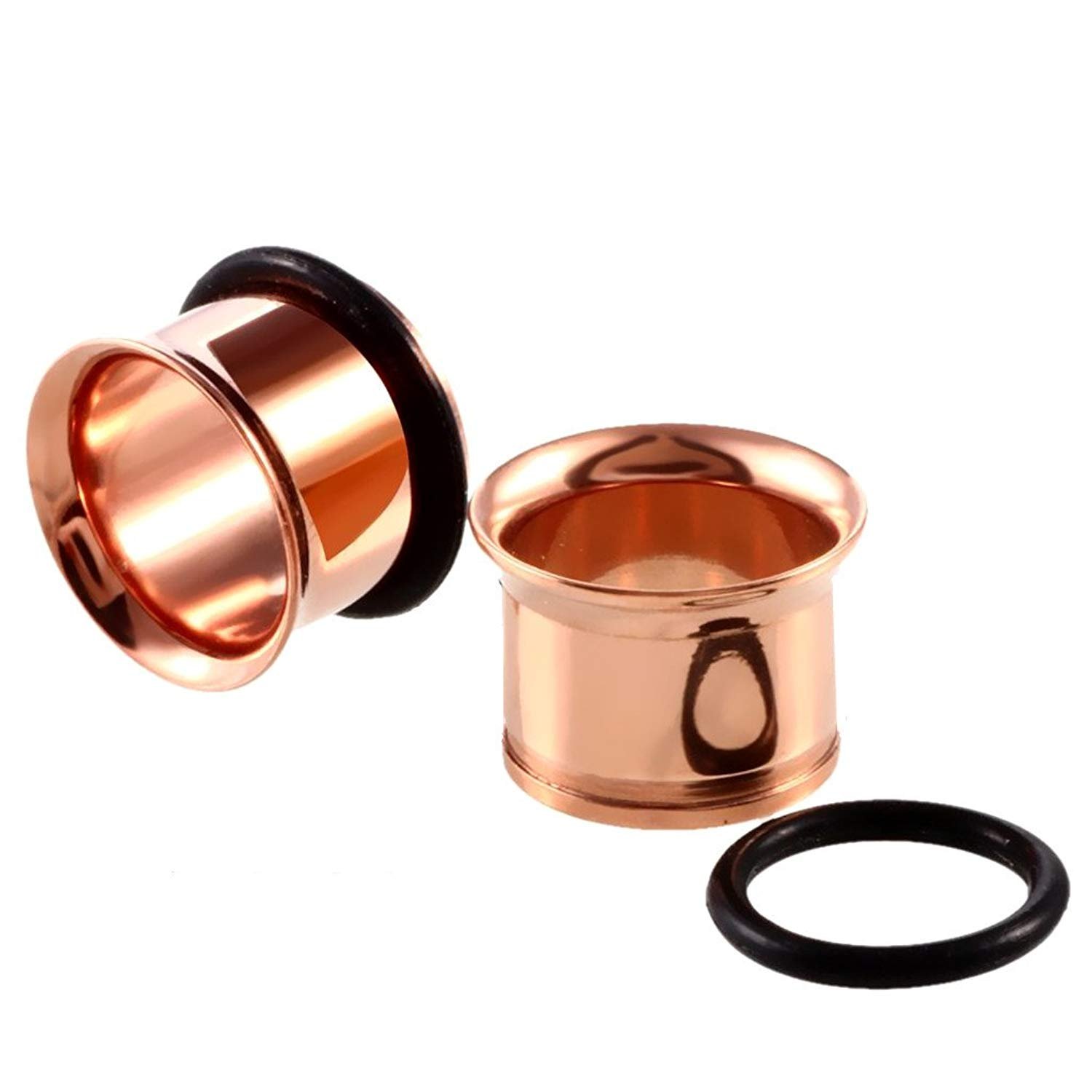KUBOOZ Zestaw 9 par ze stali nierdzewnej Single Flare Plugs Tunele Tunele Stretcher Piercings Unisex Size 14G-00G