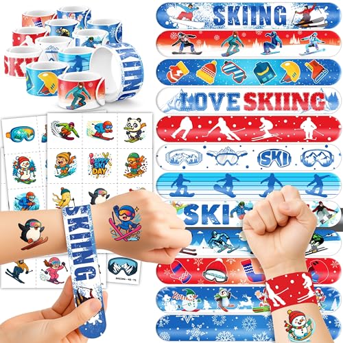 72PCS Skiing Party Favors Decorations, Temporary Tattoos & Slap B...