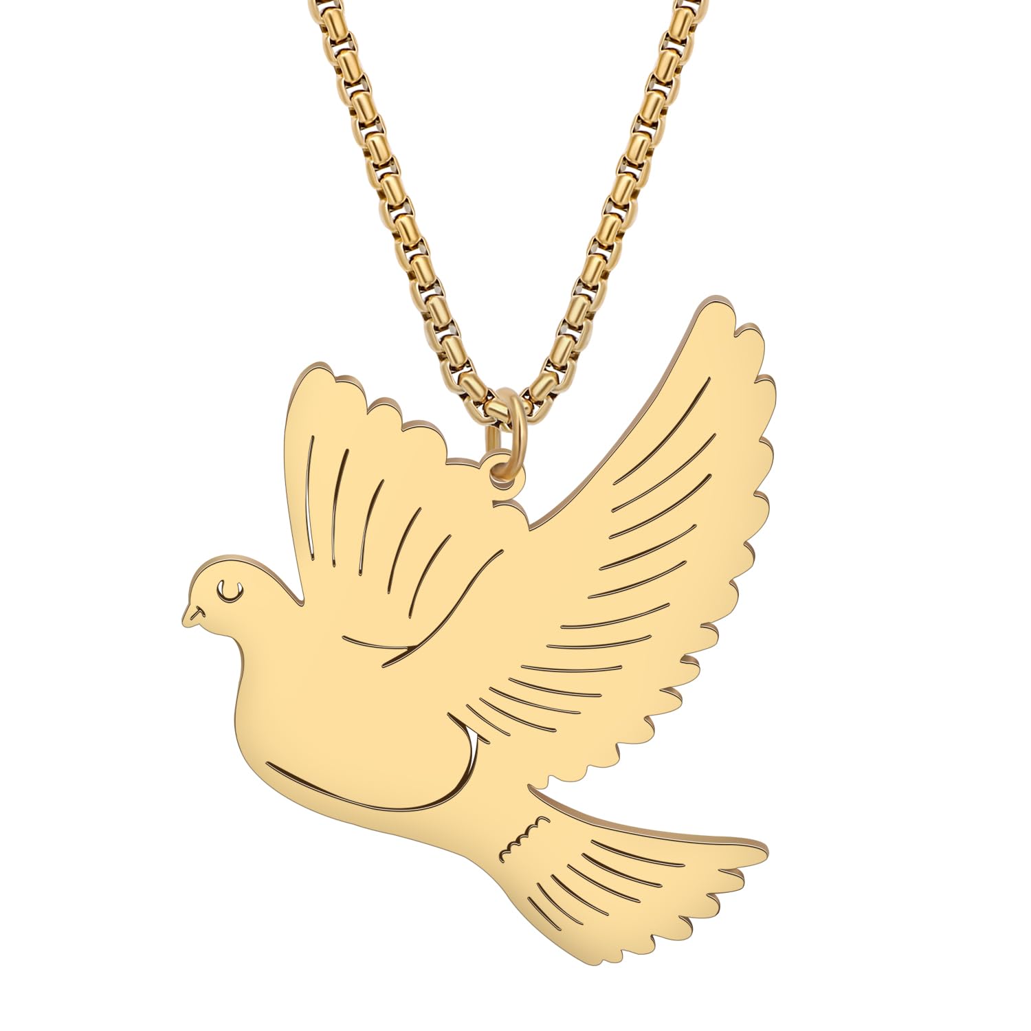 DALANEStainless Steel Cute Pigeon Necklace 18K Gold Plated Pendant Novelty Bird Animals Jewelry For Women Girls Kids Gifts Party Favors