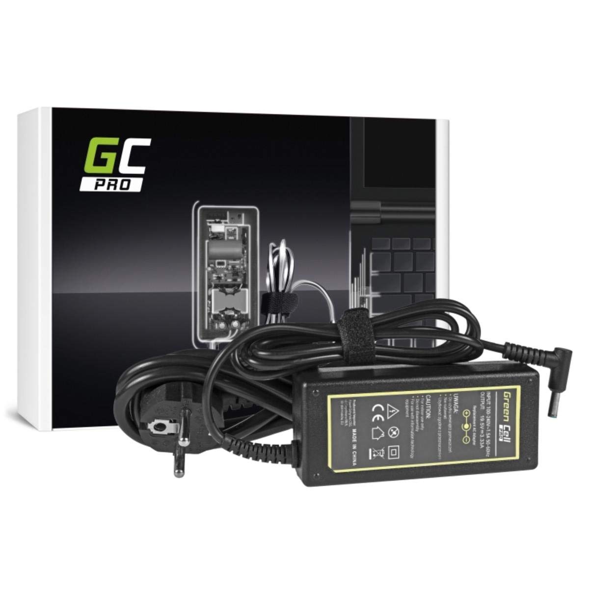 Green Cell 65 W 19,5 V 3,33 A ładowarka do laptopa HP 250 G2 G3 G4 G5 255 G2 G3 G4 G5 EliteBook 820 840 850 ProBook 450 65 0 kabel do ładowania wtyczka: 4,5-3,0