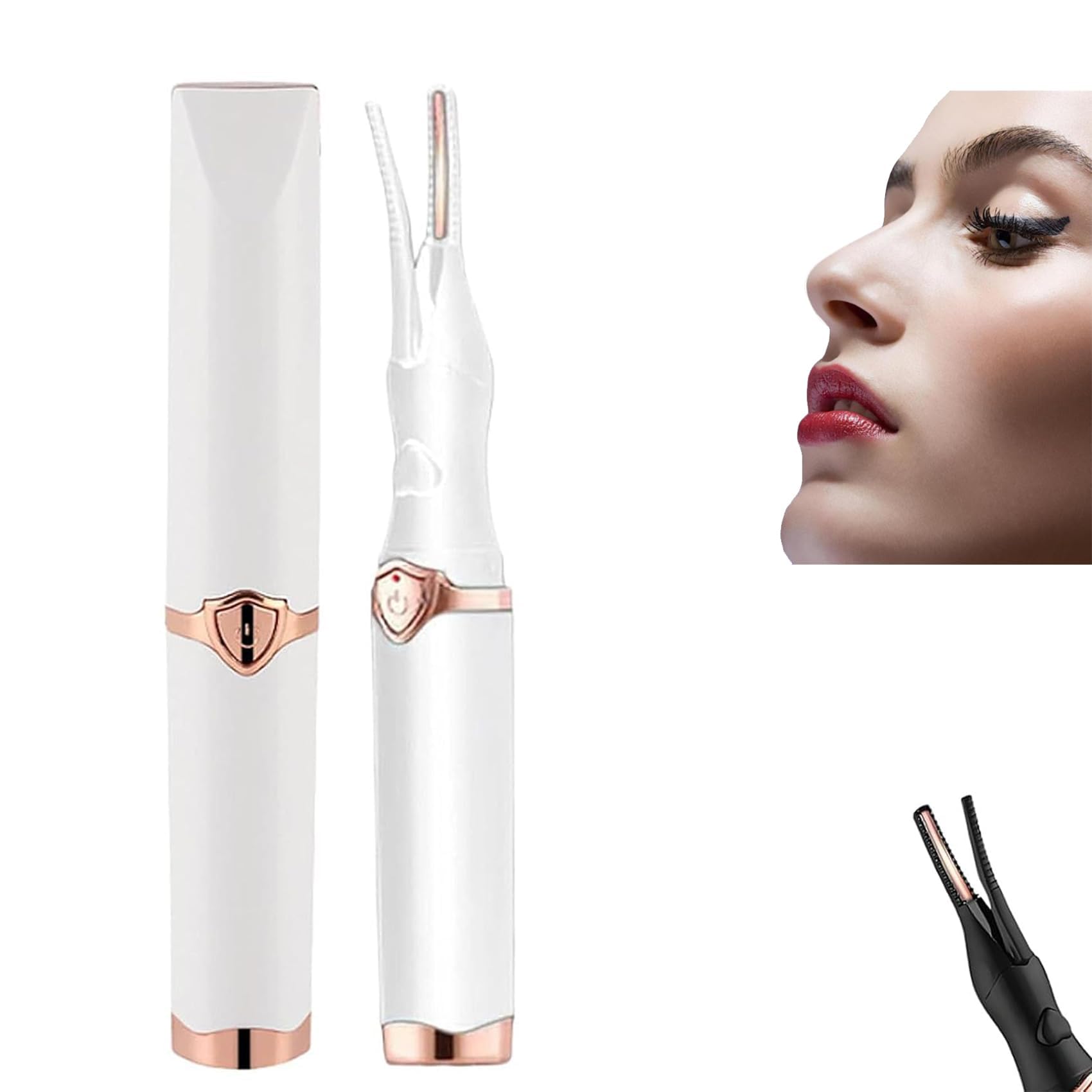 Rizador de pestañas eléctrico calentable - Rizador de pestañas con 3 modos de temperatura para un efecto de rizado duradero - Curler Lash Curler para todas las pestañas - Rizador de pestañas calentado