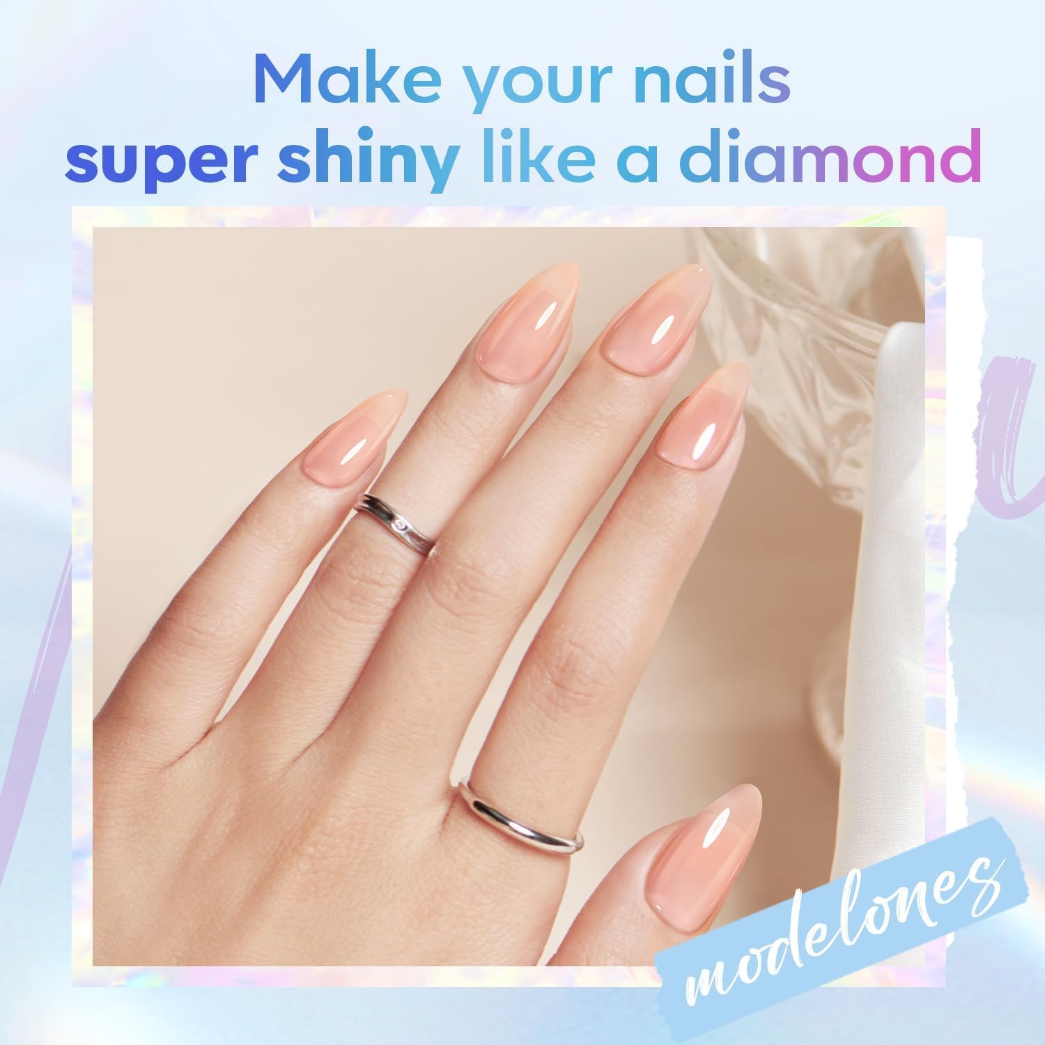 Modelones Base e Top coat Semipermanente per Unghie Smalto 2 x 10ml Soak Off Top Coat in Smalti per Unghie in Gel UV LED Manicure Kit Ricostruzione Unghie