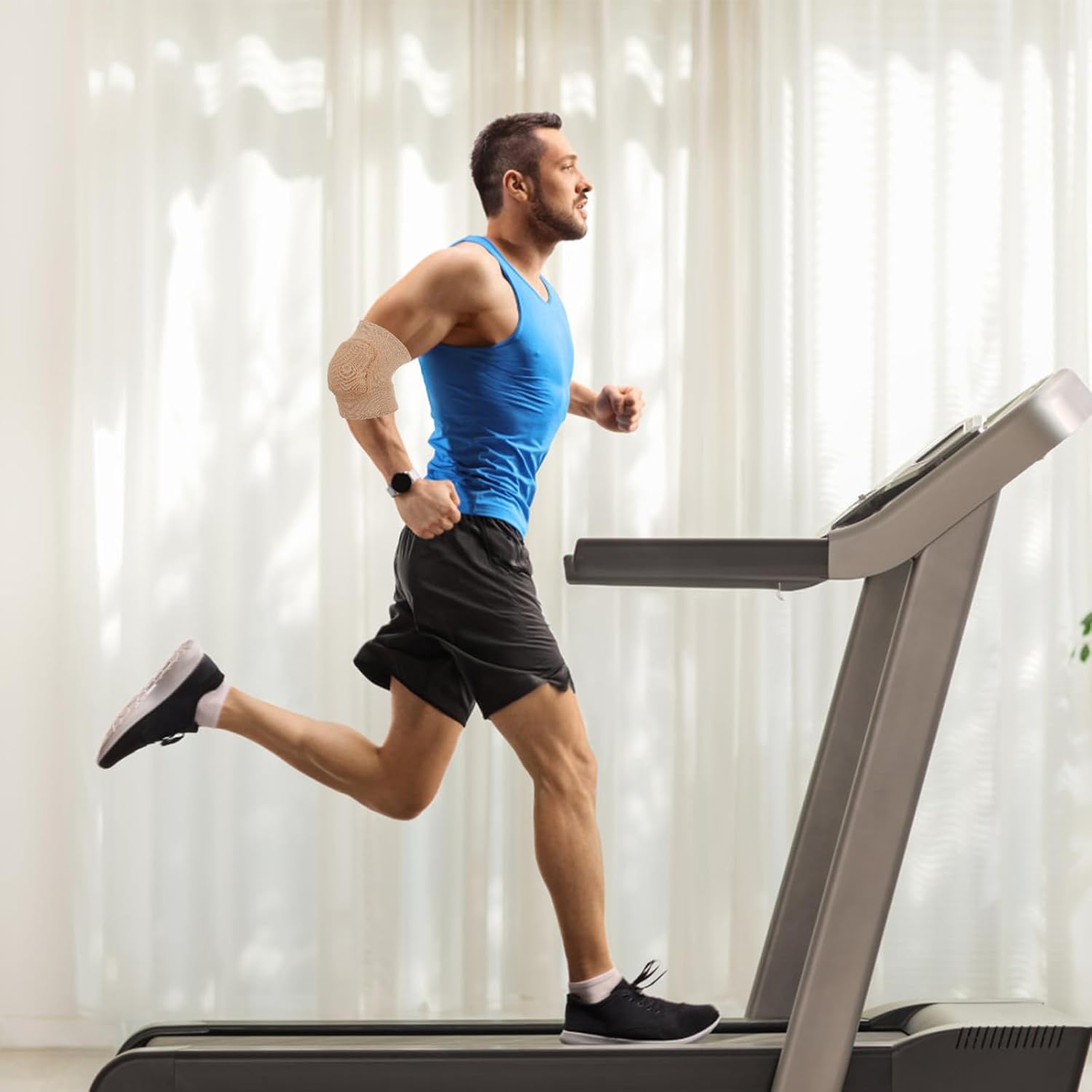 Arm Brace Pads Elbow Protector Strap Pair, Breathable Anti-Collision Sponge Tendonitis Fitness Volleyball Basketball Tennis Golfers Knee Support Band for Kids Men Women Elderly - Image 5