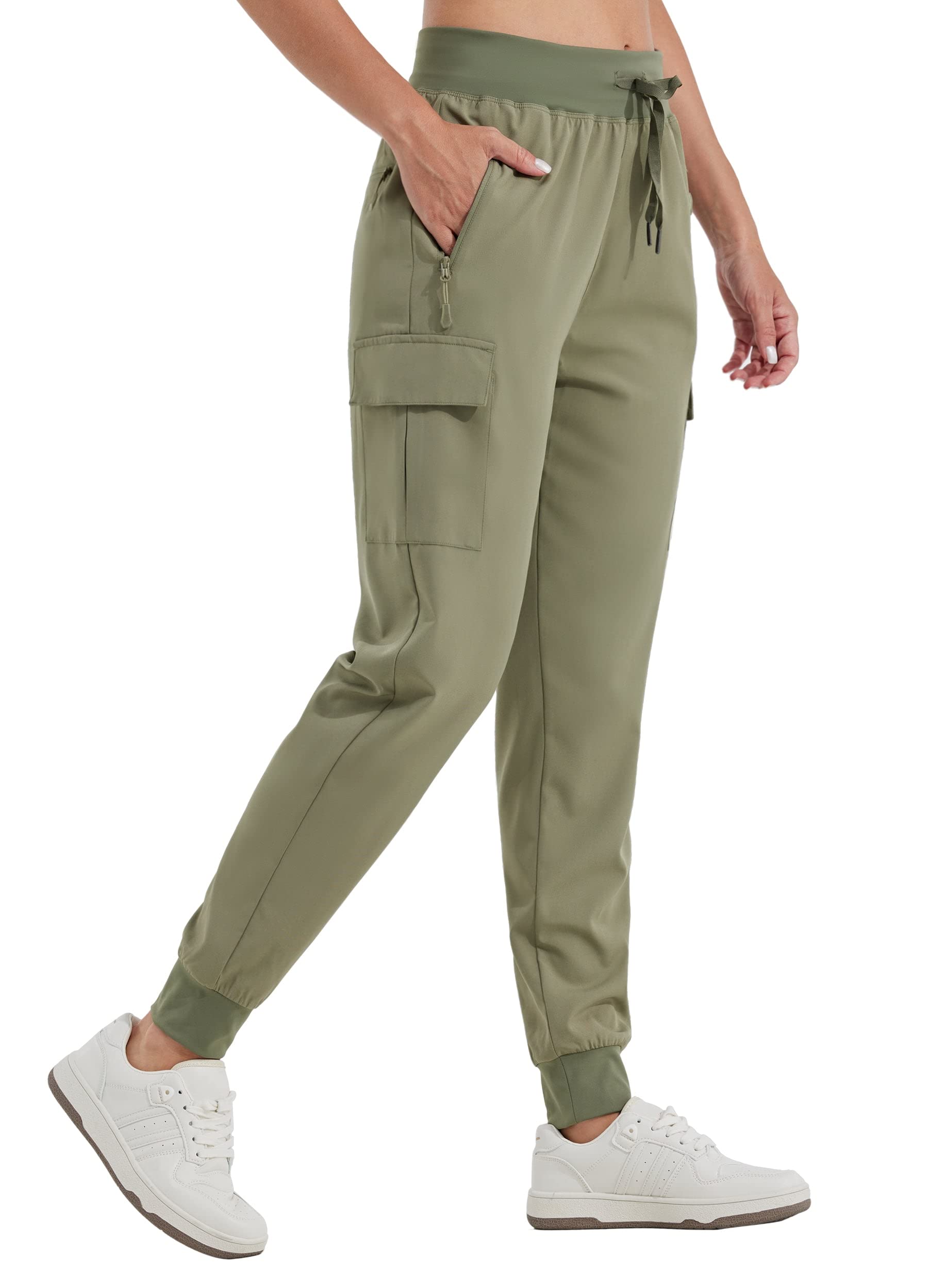 WillitWomen's Cargo Hiking Pants Lightweight Outdoor Travel Joggers Athletic Quick Dry Workout Pants Water Resistant