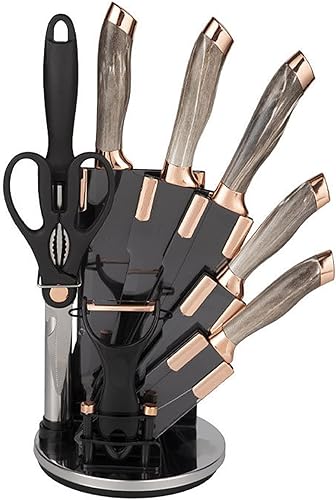 Miniatura 8 de Juego de 8 cuchillos de cocina, cuchillos de chef, cuchillos de pan, cuchillos de carne, proceso de martillo, mango ergonómico de acero inoxidable