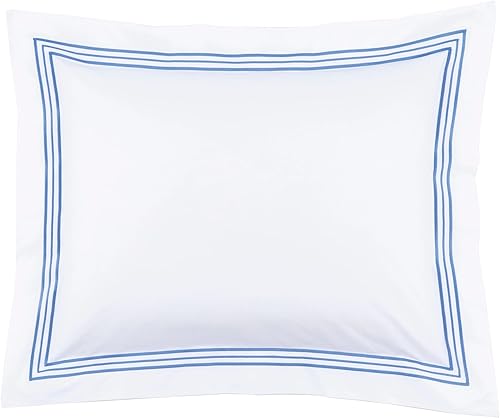 Miniatura 3 de Pine Cone Hill Funda nórdica azul francés Trio, tamaño europeo, patrón de rayas azules