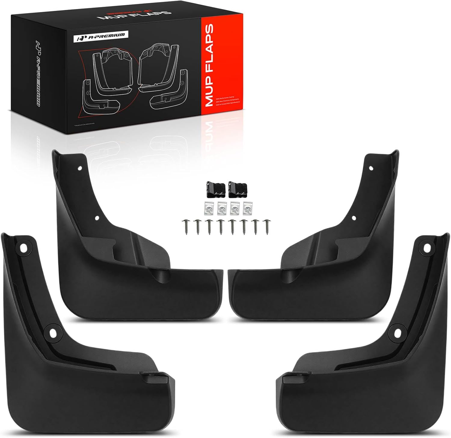 A-Premium Mud Flaps for Lincoln Nautilus 2024 2025, 4 Pack No Drilling Required Mud Guards with Hardware Kits, Front and Rear