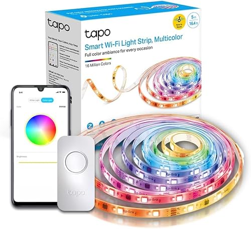 Tapo L930-5 Ruban LED connecté, Bande lumineuse WiFi, fonctionne avec Alexa et Google Assistant, Synchronisation avec la musique, changement de couleurs, contrôle par segment 16 millions de couleurs