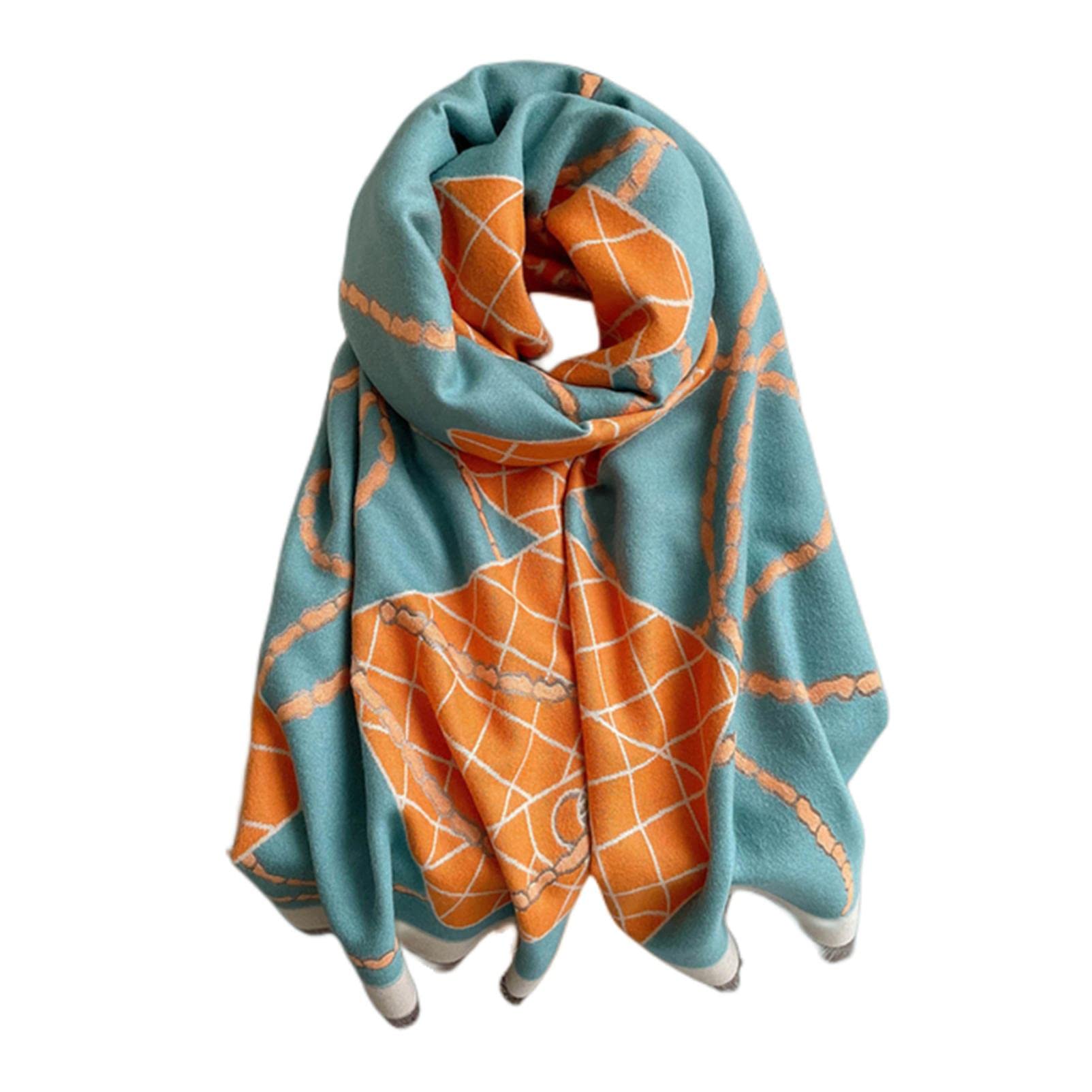 URYYRIT Foulard Écharpe Cachemire Chaude Dames Imprimer Un Châle De Couverture Hivernale Épaisse Et Envelopper Pashmina 180 * 65 Cm Femmes-Wyt47-4
