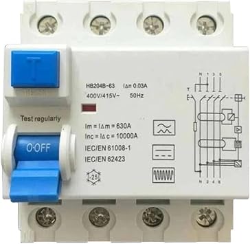 Type B Residual Current Circuit Breaker 4 Pole 63A 30ma RCCB/RCBO