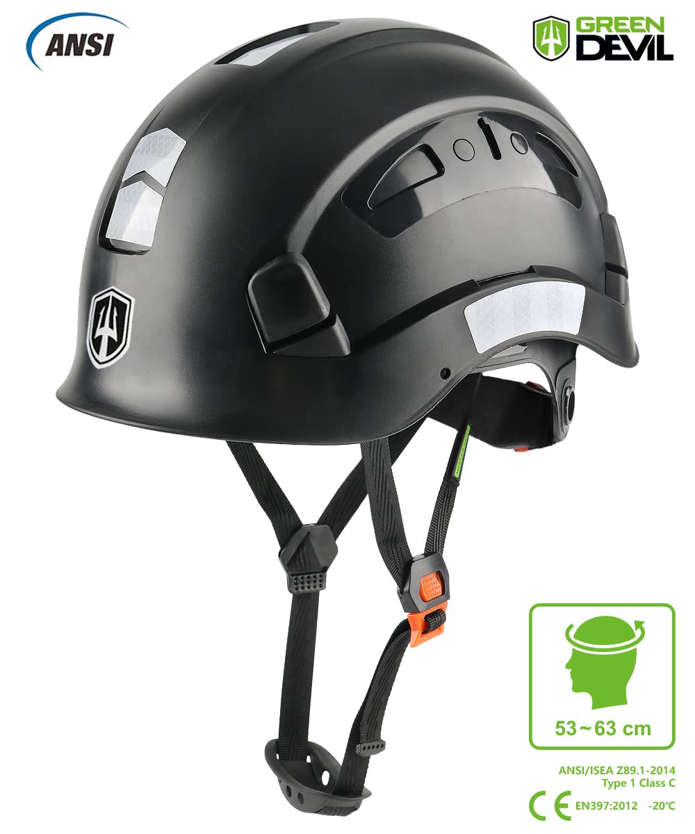 セキュリティ・セーフティ BLACK DEVIL GREEN DEVIL Safety Helmet Hard Hat Adjustable Lightweight Vented