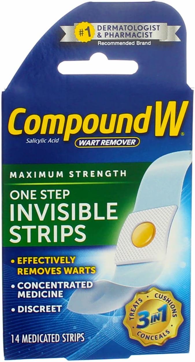 Compound W Wart Remover, One Step Invisible Strips, 14 ct