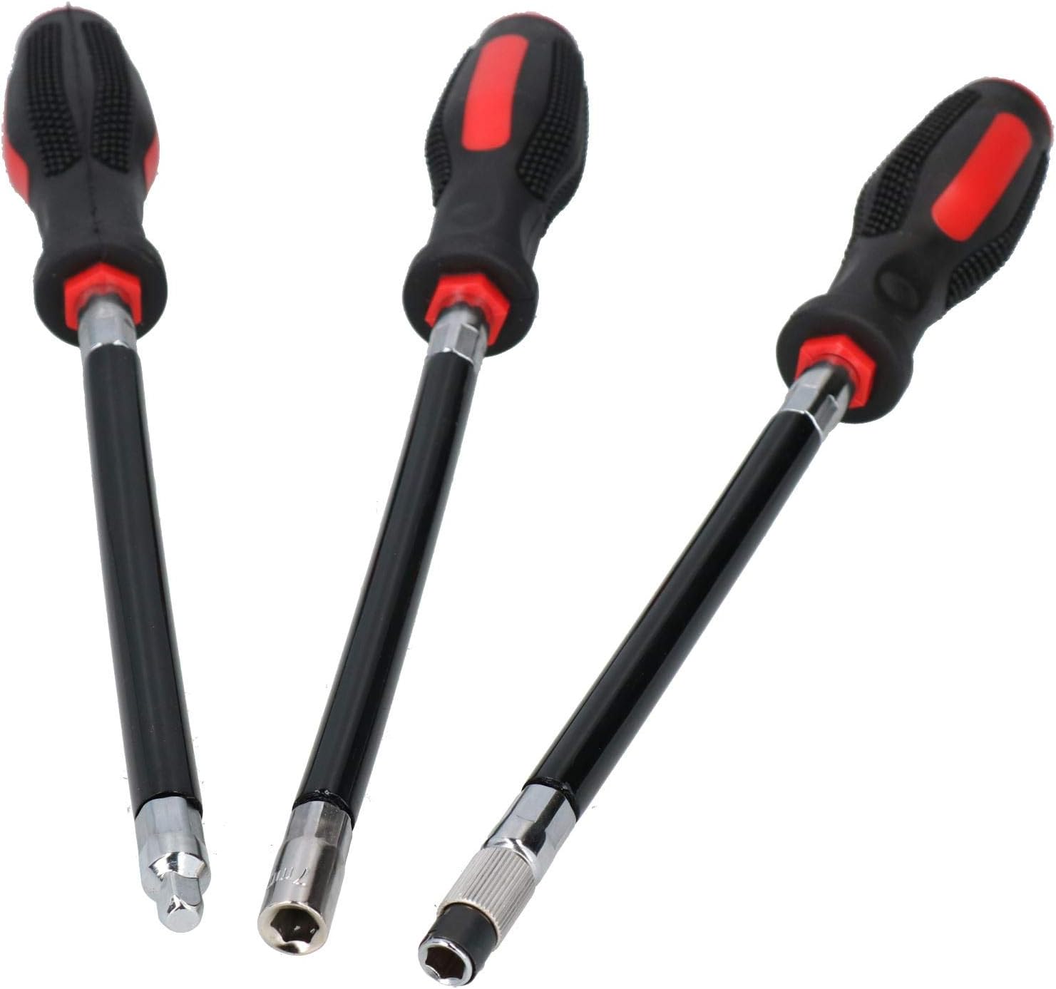 Flexible Screwdriver Drivers for Sockets Hex Bits 7mm Socket 300mm Length 3pc