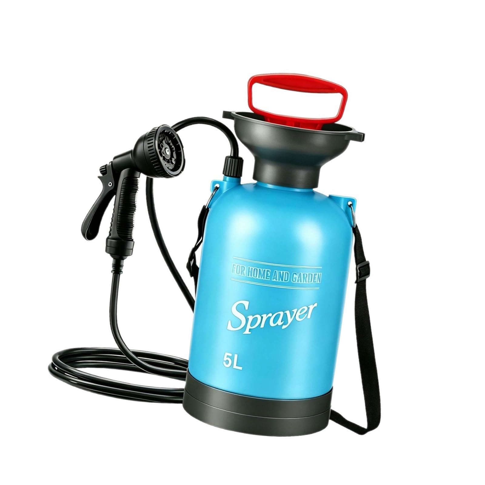 Ducha exterior de gran capacidad con correa para el hombro para camping, 5