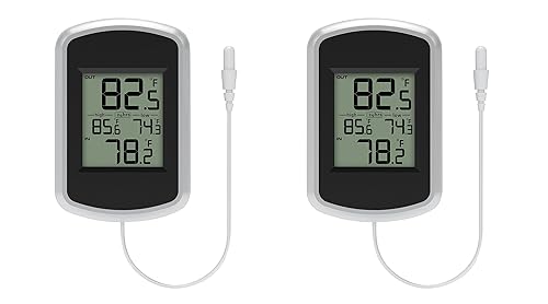 Urageuxy Termómetro para interiores y exteriores, monitor de temperatura con cable, termómetro de sonda impermeable, termómetro de habitación