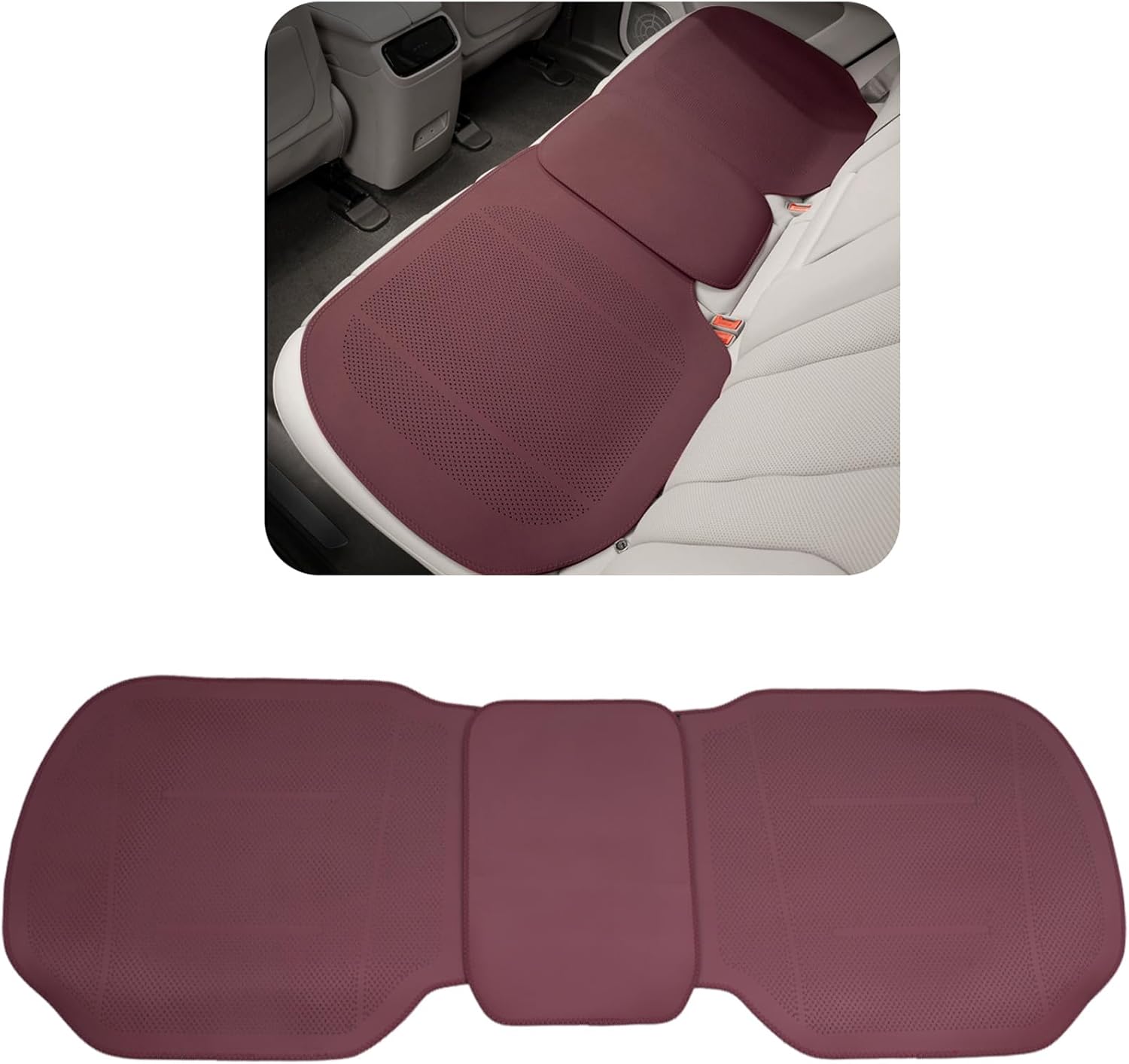 SANRILY 2Pcs Comfortable Front Car Seat Cover for Driving Anti-Slip PU Leather Seat Cushion Thin and Breathable Seat Protectors for Car,Truck, Office, Wheelchair Orange