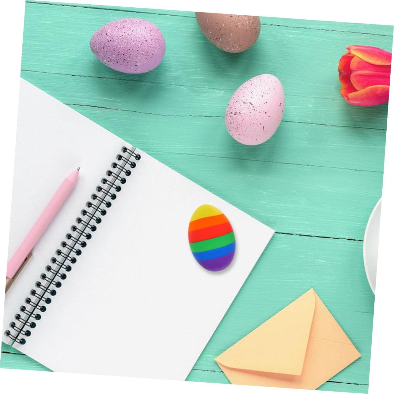 Housoutil 6pcs Cute Mini Easter Erasers Creative Tiny Stationery Supplies for Boy Girl Fun Classroom Prizes for Boys and Girls for School and Office Use