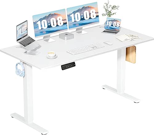 DUMOS 63 Inch Electric Standing Desk Height Adjustable, Sit to